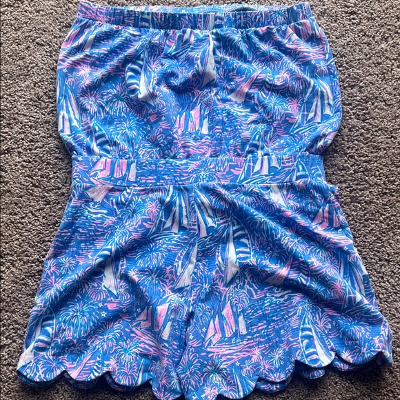 Lilly Pulitzer Jace Boca Blue It’s A Sailabration Strapless Romper - Picture 6 of 7